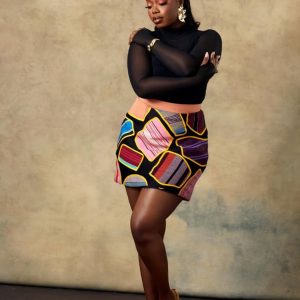 patchwork mini skirt