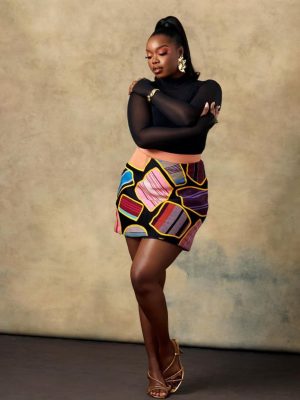 patchwork mini skirt